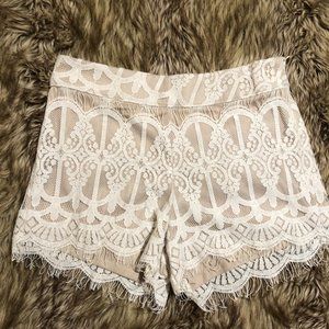 White Lace Shorts